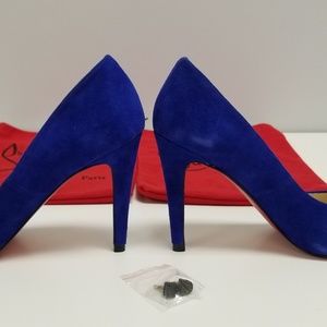 New Blue Suede Shoes Pumps Heels, USA 6.5, EU 37